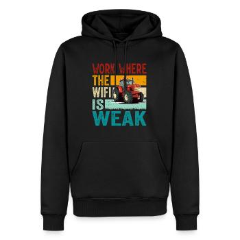 Bauern Natur - Traktor Landwirtschaft Erntezeit - Männer Premium Bio Hoodie - Schwarz - Vorne - Nico (187cm)