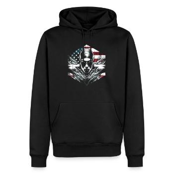 Natation USA Flag Femme Nateuse - Natation - Sweat à capuche Premium bio Homme - noir - Devant - Nico (187cm)