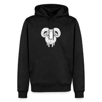 Bélier Kawaii - Sweat à capuche Premium bio Homme - noir - Devant - Nico (187cm)