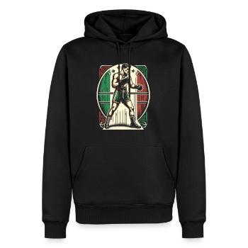 Italian Boxer - Patriotic Boxer Flag - Men’s Premium Organic Hoodie - black - Front - Nico (187cm)
