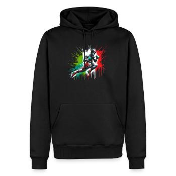 Italian Boxer - Patriotic Boxer Flag - Men’s Premium Organic Hoodie - black - Front - Nico (187cm)