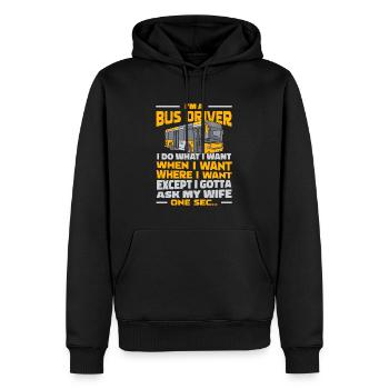 Chauffeur de bus - Sweat à capuche Premium bio Homme - noir - Devant - Nico (187cm)