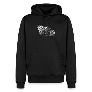 Moto Motard Motard - Sweat à capuche Premium bio Homme - noir - Devant - Nico (187cm)