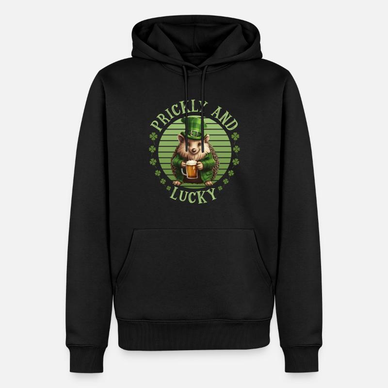 Hérisson de la Saint-Patrick - Sweat à capuche Premium bio Homme - noir