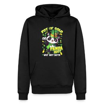 St. Patrick's Day Panda-Umarmung - Männer Premium Bio Hoodie - Schwarz - Vorne - Nico (187cm)