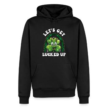 St. Patrick's Day Kleeblatt Lass uns Glück haben - Männer Premium Bio Hoodie - Schwarz - Vorne - Nico (187cm)