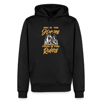 Pizza équestre pour chevaux - Sweat à capuche Premium bio Homme - noir - Devant - Nico (187cm)