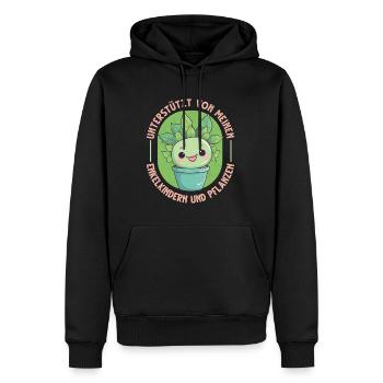 Unterstützt Von Grandchildren And Plants Design - Männer Premium Bio Hoodie - Schwarz - Vorne - Nico (187cm)