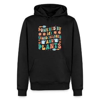 Unterstützt Von Grandchildren And Plants Design - Männer Premium Bio Hoodie - Schwarz - Vorne - Nico (187cm)