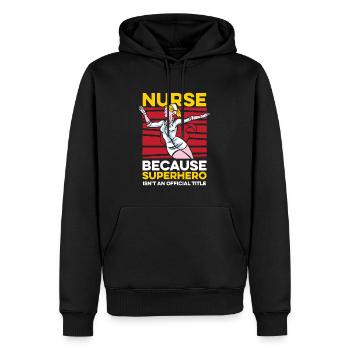 Infirmière Super-héroïne - Sweat à capuche Premium bio Homme - noir - Devant - Nico (187cm)
