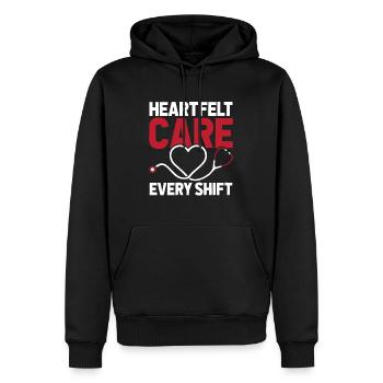 Krankenschwester Herz - Männer Premium Bio Hoodie - Schwarz - Vorne - Nico (187cm)
