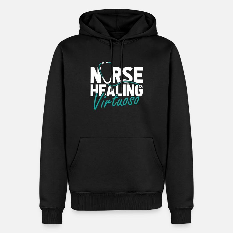 Infirmière Infirmière de musique - Sweat à capuche Premium bio Homme - noir