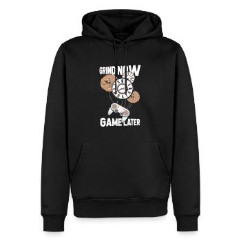 Gamer Gaming Time Clock - Men’s Premium Organic Hoodie - black - Front - Nico (187cm)