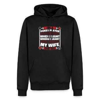 Poker - Männer Premium Bio Hoodie - Schwarz - Vorne - Nico (187cm)