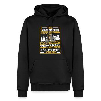 VTT VTT VTT - Sweat à capuche Premium bio Homme - noir - Devant - Nico (187cm)