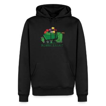 Unterstützt Von Grandchildren And Plants Design - Männer Premium Bio Hoodie - Schwarz - Vorne - Nico (187cm)