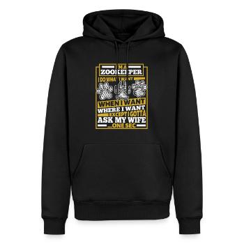 Gardien de zoo Gardien de zoo - Sweat à capuche Premium bio Homme - noir - Devant - Nico (187cm)