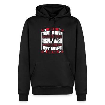 Lkw Fahrer Trucker Lastwagenfahrer - Männer Premium Bio Hoodie - Schwarz - Vorne - Nico (187cm)