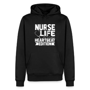 Krankenschwester Ekg - Männer Premium Bio Hoodie - Schwarz - Vorne - Nico (187cm)