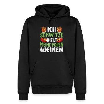 Je ne transpire pas mes pores pleurent - Chili Cook - Sweat à capuche Premium bio Homme - noir - Devant - Nico (187cm)