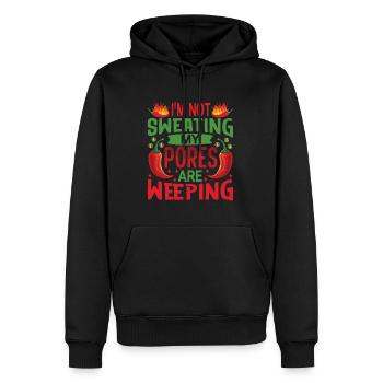 I Don't Sweat My Pores Cry - Chili Cook - Men’s Premium Organic Hoodie - black - Front - Nico (187cm)