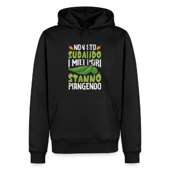 I Don't Sweat My Pores Cry - Chili Cook - Men’s Premium Organic Hoodie - black - Front - Nico (187cm)