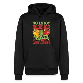 I Don't Sweat My Pores Cry - Chili Cook - Men’s Premium Organic Hoodie - black - Front - Nico (187cm)
