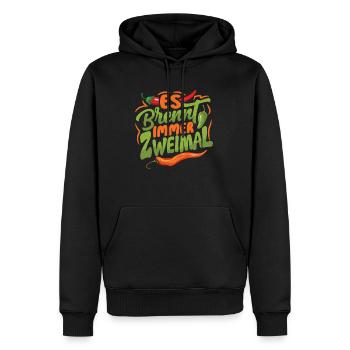 Il brûle toujours deux fois - Sauce piquante Chili Cook - Sweat à capuche Premium bio Homme - noir - Devant - Nico (187cm)
