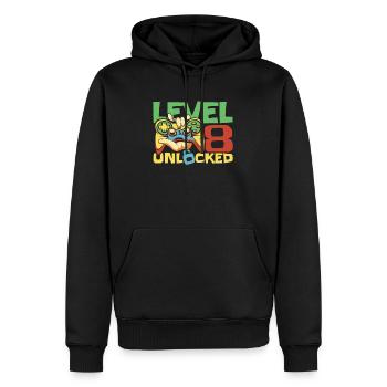 Gamer Gaming Level 8 Unlocked - Männer Premium Bio Hoodie - Schwarz - Vorne - Nico (187cm)