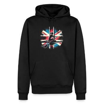 Rudersportlerin Mit Britischer Flagge - Männer Premium Bio Hoodie - Schwarz - Vorne - Nico (187cm)