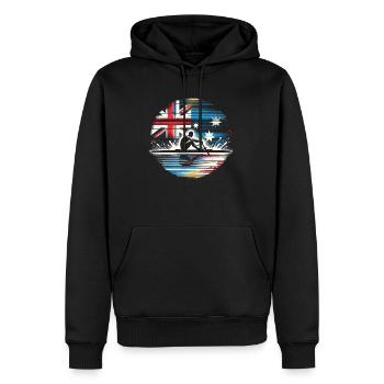 Australie Drapeau Aviron Mâle Sculling Patriot Lover - Sweat à capuche Premium bio Homme - noir - Devant - Nico (187cm)