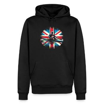Rameur de drapeau britannique rameur rameur rameur patriote - Sweat à capuche Premium bio Homme - noir - Devant - Nico (187cm)