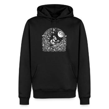 Maus-lesebuch – Vollmond-seelandschaft - Männer Premium Bio Hoodie - Schwarz - Vorne - Nico (187cm)