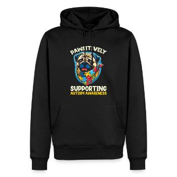 Autismus-Mops Autistischer Hundeliebhaber - Männer Premium Bio Hoodie - Schwarz - Vorne - Nico (187cm)