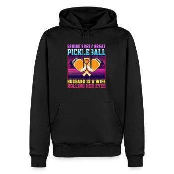Frau Pickleball Partner Pickleball Paar Liebhaber - Männer Premium Bio Hoodie - Schwarz - Vorne - Nico (187cm)