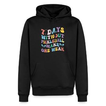 Pickleball-spieler-pickleball-turnierkleidung - Männer Premium Bio Hoodie - Schwarz - Vorne - Nico (187cm)