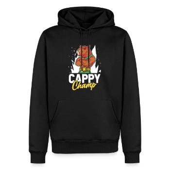 Capybara Wasserschwein - Männer Premium Bio Hoodie - Schwarz - Vorne - Nico (187cm)
