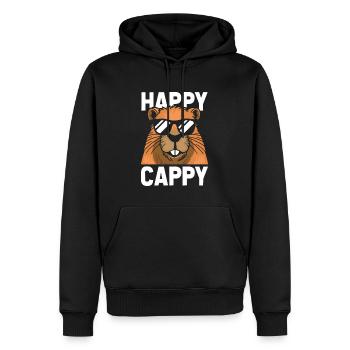 Capybara Wasserschwein - Männer Premium Bio Hoodie - Schwarz - Vorne - Nico (187cm)