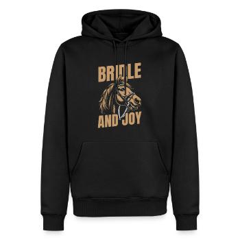 Sports équestres équestres à cheval - Sweat à capuche Premium bio Homme - noir - Devant - Nico (187cm)