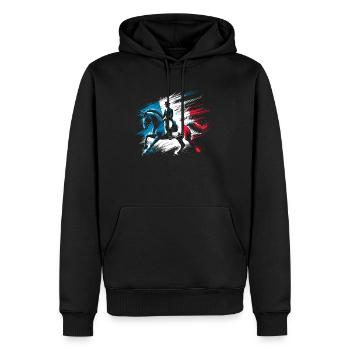 Frankreich-reitwettbewerbstrainer - Männer Premium Bio Hoodie - Schwarz - Vorne - Nico (187cm)