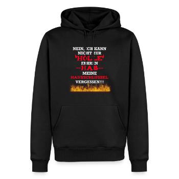 Kann nicht zur Hölle fahren Hausschlüssel verloren - Männer Premium Bio Hoodie - Schwarz - Vorne - Nico (187cm)