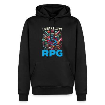 Rpg-gamer-gaming-videospiel-rollenspiel - Männer Premium Bio Hoodie - Schwarz - Vorne - Nico (187cm)