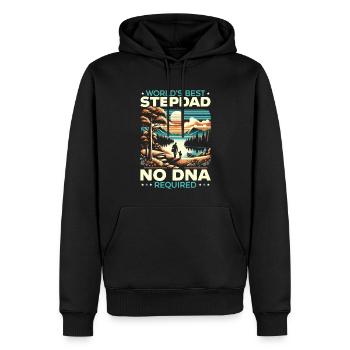 Fête des pères, beau-père, paternité, meilleur papa - Sweat à capuche Premium bio Homme - noir - Devant - Nico (187cm)