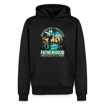 Vatertag Golfspieler Golfer Vaterschaft - Männer Premium Bio Hoodie - Schwarz - Vorne - Nico (187cm)