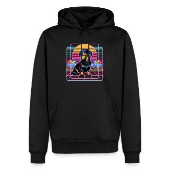 Pickleball-Enthusiast, Dachshundgen-Liebhaber, - Männer Premium Bio Hoodie - Schwarz - Vorne - Nico (187cm)
