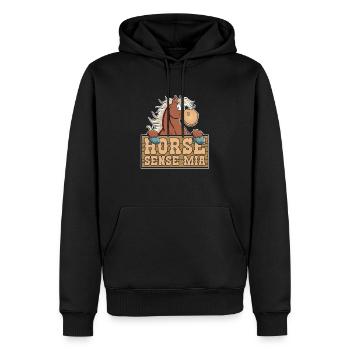 Sports équestres équestres à cheval - Sweat à capuche Premium bio Homme - noir - Devant - Nico (187cm)