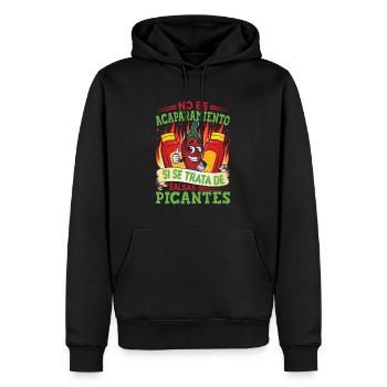 Scharfes Essen-Pfeffer-Liebhaber-Outfit für scharf - Männer Premium Bio Hoodie - Schwarz - Vorne - Nico (187cm)
