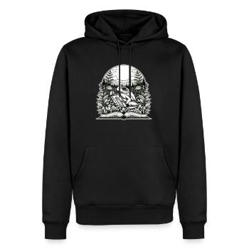 Frog Wilderness Book Reading Full Moon Lake - Men’s Premium Organic Hoodie - black - Front - Nico (187cm)