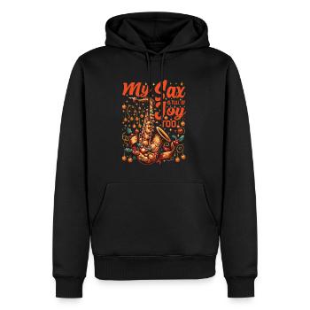 Tenue de Noël de musicien de fanfare de saxophone - Sweat à capuche Premium bio Homme - noir - Devant - Nico (187cm)