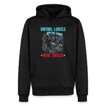 Sim Racing Sirm Racer Rennsimulation Simracing - Männer Premium Bio Hoodie - Schwarz - Vorne - Nico (187cm)